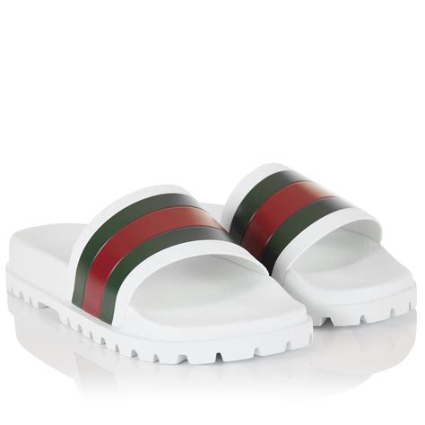 whigt gucci slides|Gucci slides for men.